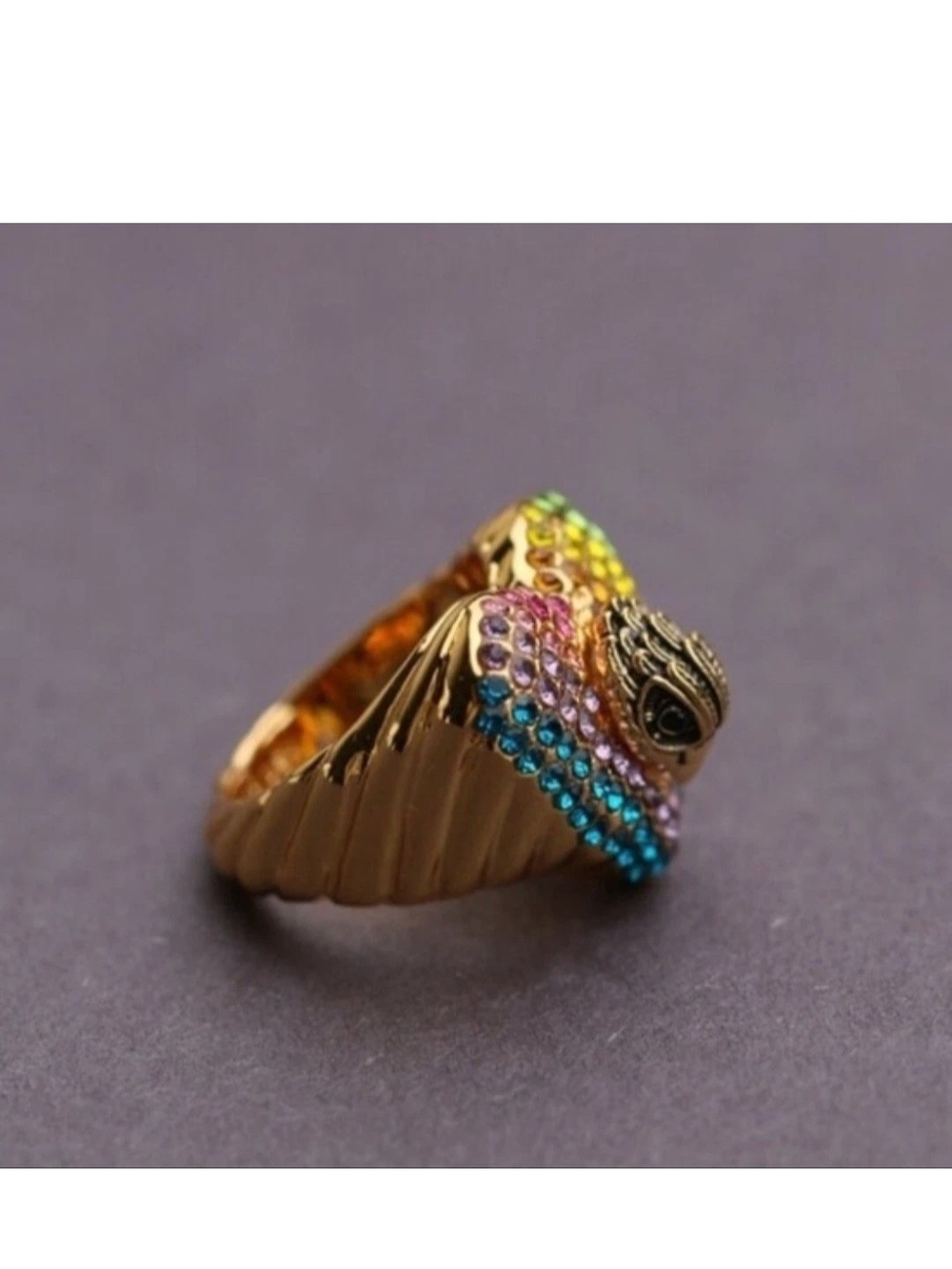 Kurt Geiger Crystal Heart Ring Nib Size 8 - Picture 3 of 9